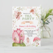 Cute fairy party invitation kaart (Staand voorkant)