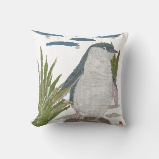 Cute Fairy Penguin Navy Pillow Kussen (Voorkant)
