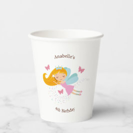 Cute Fairy Princess Girl's Birthday Papieren Bekers