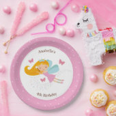 Cute Fairy Princess Girl's Birthday Papieren Bordje (Feest)