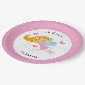 Cute Fairy Princess Girl's Birthday Papieren Bordje (Gekanteld)