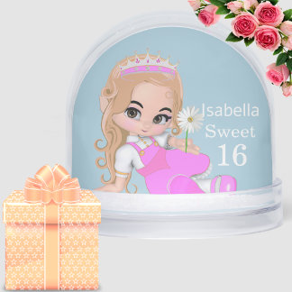 Cute Fairy Princess Sweet Sixteen Snow Globe  Sneeuwbol