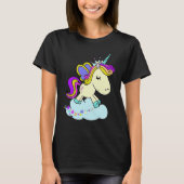 Cute Fairy Princess Unicorn on a Cloud T-shirt (Voorkant)
