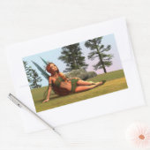 Cute Fairy Rechthoekige Sticker (Envelop)