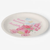 Cute Fairy Tale Pink Princess Party Papieren Bordje (Gekanteld)