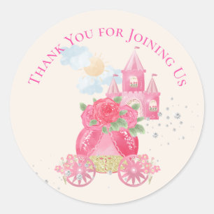 Cute Fairy Tale Pink Princess Party Ronde Sticker
