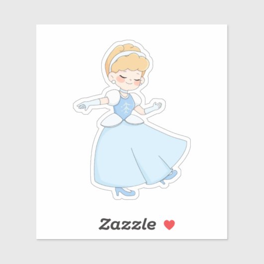 Cute Fairy Tale Princess Pastel Dress Vinyl  Sticker (Vel)