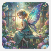 Cute Fairy  Vierkante Sticker (Voorkant)