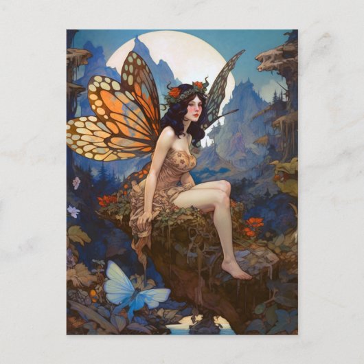 Cute Fairy Woman Fantasy Art Briefkaart (Voorkant)