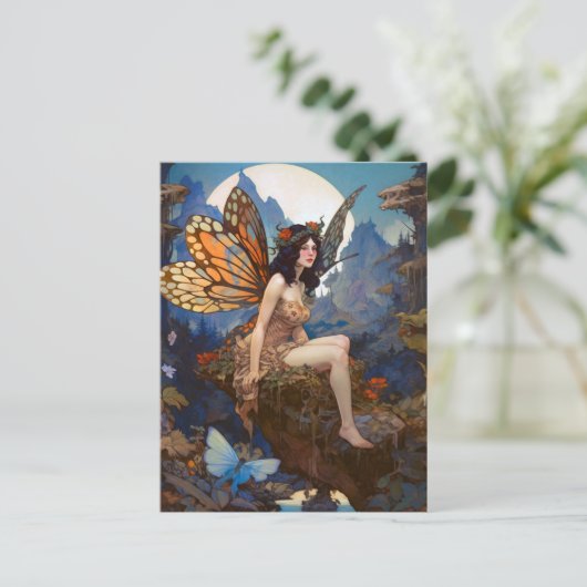Cute Fairy Woman Fantasy Art Briefkaart (Staand voorkant)