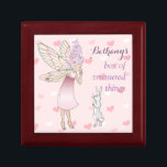 Cute Fairytale Fairy and Bunny Girl's Cadeaudoosje<br><div class="desc">Een persoonlijke kluisdoos met een schattige sprookjeskunst van een fee en een bunny die je geheimen bewaart.</div>