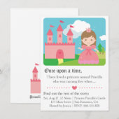 Cute Fairytale Princess Theme, Girl Birthday Party Kaart (Voorkant / Achterkant)