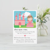 Cute Fairytale Princess Theme, Girl Birthday Party Kaart (Staand voorkant)