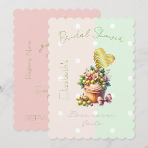 Cute Faith Pastelkleurige Cupcake Bes Florale Stri Kaart