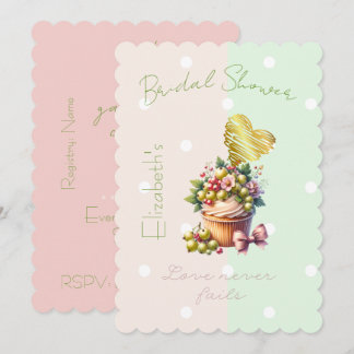Cute Faith Pastelkleurige Cupcake Bes Florale Stri Kaart