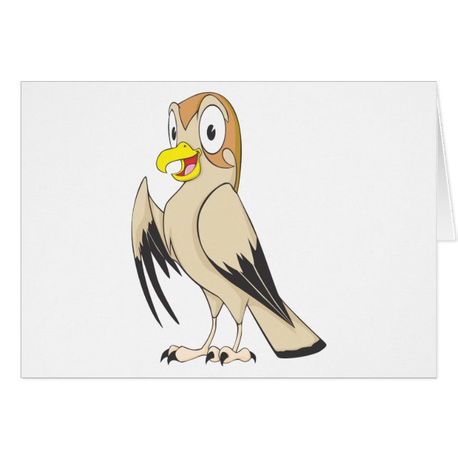 Cute Falcon Bird Brown Cartoon Shirt (Voorkant Horizontaal)