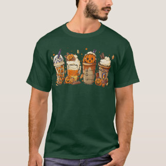 Cute Fall Coffee Pumpkin Spice Latte Iced Autumn H T-shirt