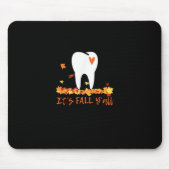 Cute Fall Dental Tooth And Leaves It’s Fall Y’all Muismat (Voorkant)