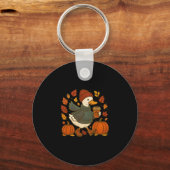 Cute Fall Eend Pumpkin Spice Latte Herfst Koffie G Sleutelhanger (Voorkant)