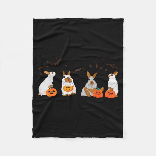 Cute Fall Geest Konijn Halloween Kostuum Fleece Deken (Voorkant)