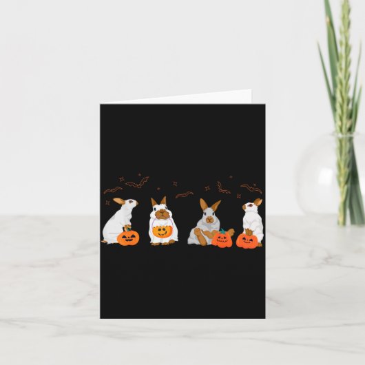 Cute Fall Geest Konijn Halloween Kostuum Kaart (Voorkant)