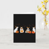 Cute Fall Geest Konijn Halloween Kostuum Kaart (Gele Bloem)