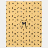Cute Fall Leaves Acortern Pattern Custom Monogram Fleece Deken (Voorkant)
