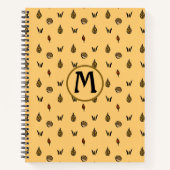 Cute Fall Leaves Acortern Pattern Custom Monogram Notitieboek (Voorkant)