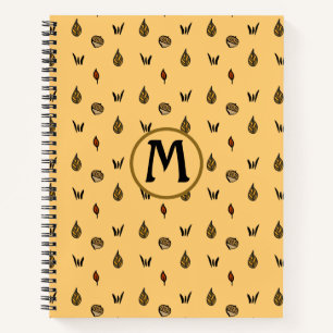 Cute Fall Leaves Acortern Pattern Custom Monogram Notitieboek