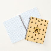 Cute Fall Leaves Acortern Pattern Custom Monogram Notitieboek (Binnen)