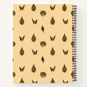 Cute Fall Leaves Acortern Pattern Custom Monogram Notitieboek (Achterkant)