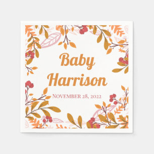 Cute Fall Leaves Baby shower Servet