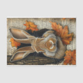 Cute Fall Peeking Rabbit Ephemera BK7 Decoupage Tissuepapier (Voorkant)