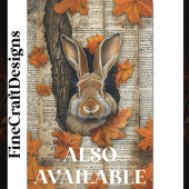Cute Fall Peeking Rabbit Ephemera BK7 Decoupage Tissuepapier