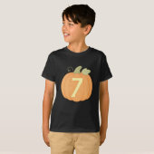 Cute Fall Pumpkin 7th Birthday | Halloween Party T-shirt (Voorkant volledig)
