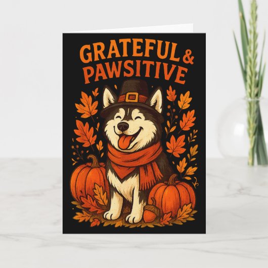 Cute Fall Pumpkin Autumn Dog Lover Tee Kaart (Voorkant)