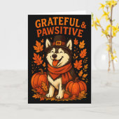 Cute Fall Pumpkin Autumn Dog Lover Tee Kaart (Gele Bloem)