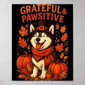Cute Fall Pumpkin Autumn Dog Lover Tee  Poster (Voorkant)