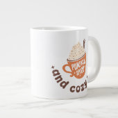 Cute Fall Pumpkin Spice and Cozy vibes  Grote Koffiekop (Voorkant rechts)
