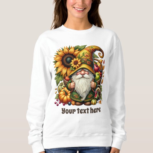 Cute Fall Seasonal gnome add text Trui (Voorkant)