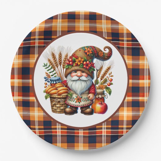 Cute Fall Seasonal gnome party  Papieren Bordje (Voorkant)
