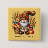 Cute Fall Seasonal gnome party  Vierkante Button 5,1 Cm (Voorkant)