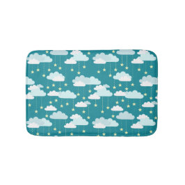Cute Falling Stars & Clouds Pattern Badmat