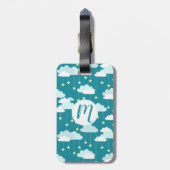 Cute Falling Stars & Clouds Pattern Bagagelabel (Achterkant verticaal)