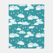 Cute Falling Stars & Clouds Pattern Fleece Deken (Voorkant)