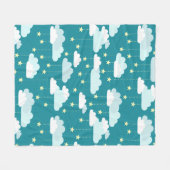 Cute Falling Stars & Clouds Pattern Fleece Deken (Voorkant (Horizontaal))