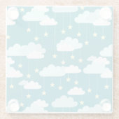 Cute Falling Stars & Clouds Pattern Glazen Onderzetter (Achterkant)
