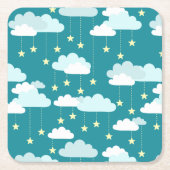 Cute Falling Stars & Clouds Pattern Kartonnen Onderzetters (Voorkant)