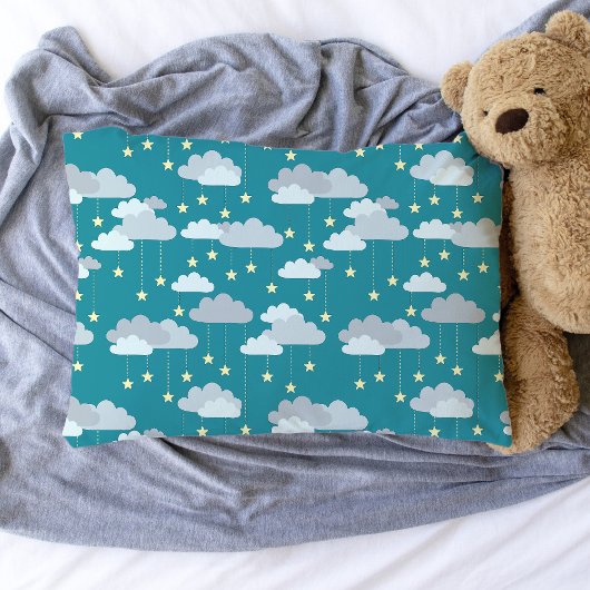 Cute Falling Stars & Clouds Pattern Kussensloop