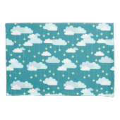 Cute Falling Stars & Clouds Pattern Kussensloop (Voorkant)